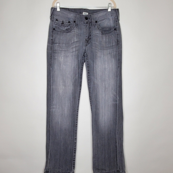 True Religion Ricky Straight Jeans Men's 34 Horseshoe Flap Back Pockets USA Made - Picture 5 of 15